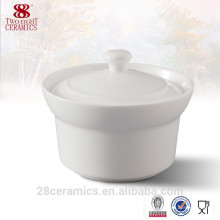 Sopera de sopa / sopa de sopa de cerámica blanca